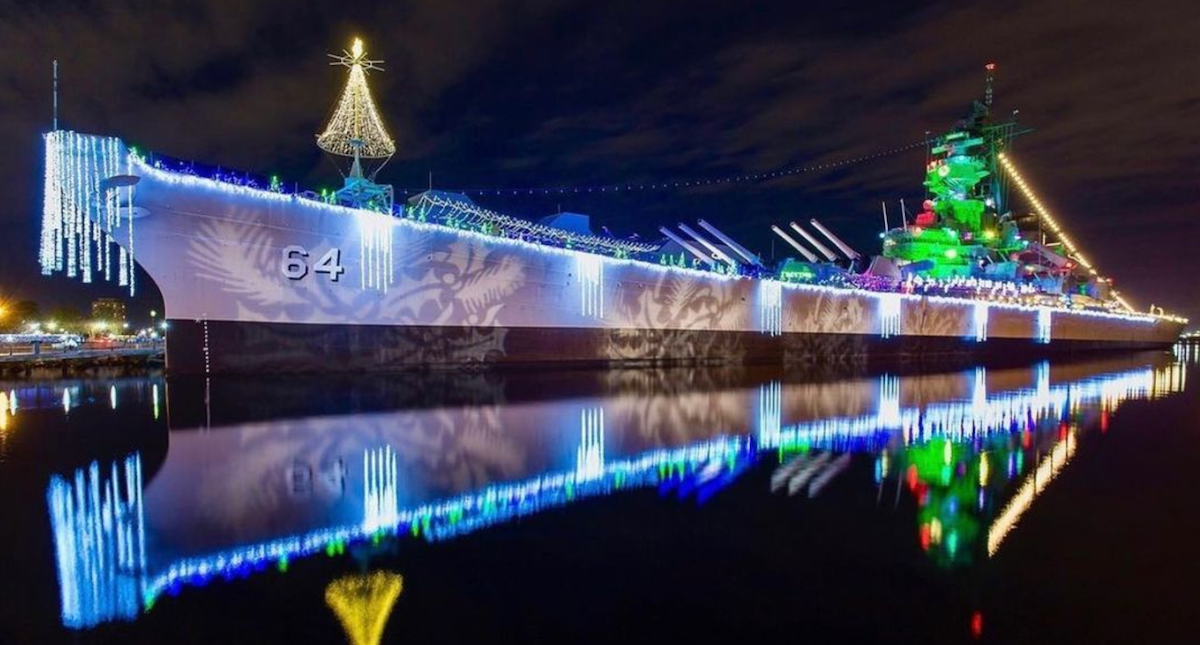 This year, Norfolk’s Battleship has more lights than Disneyland