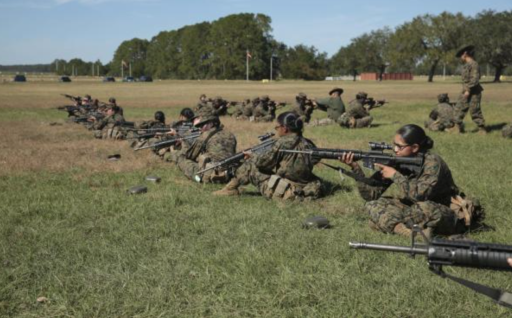 Soldiers working on their rifle score