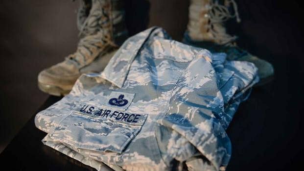 Master Sergeant gives hated Air Force tiger stripe uniform a memorable sendoff