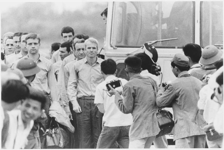 Photograph: McCain waiting for the rest of the group to leave the bus at airport after being released as POW
Record Group 428
General Records of the Department of the Navy, 1947-2004
Citation: 428-GX Box 262 N 11556665
Rediscovery #10473
10473_2007_001