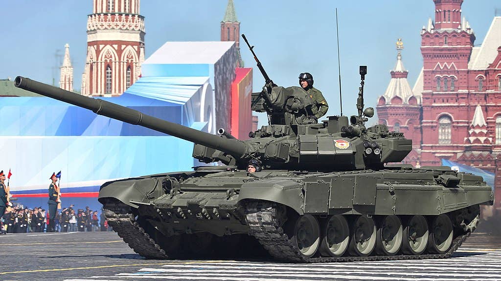 Russian Army T-90A tank on display during parade festivities in May 2013. (Wikipedia)
