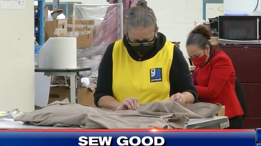 goodwill sewing uniforms for army soldiers