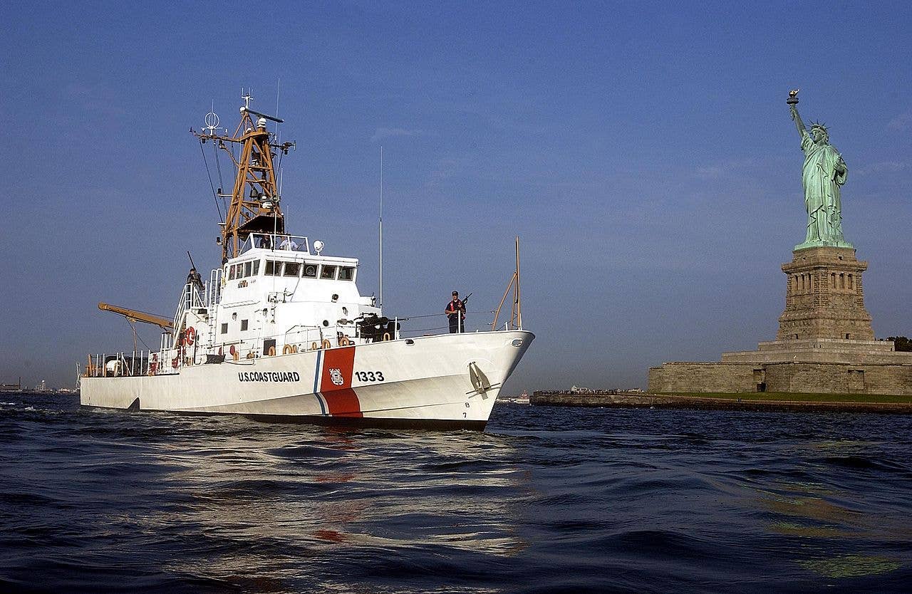Adak stands watch over New York Harbor (U.S. Coast Guard)