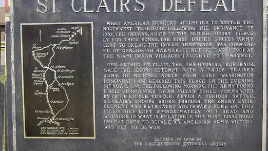 St. Clair's Defeat commemorative plaque