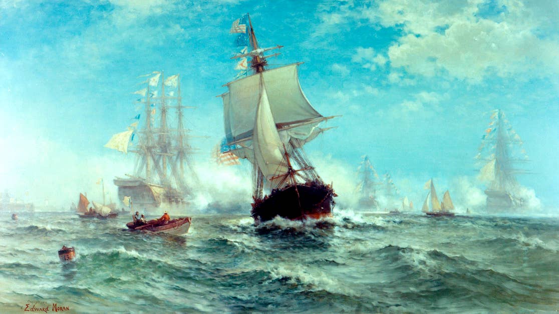 Painting of John Paul Jones' ship