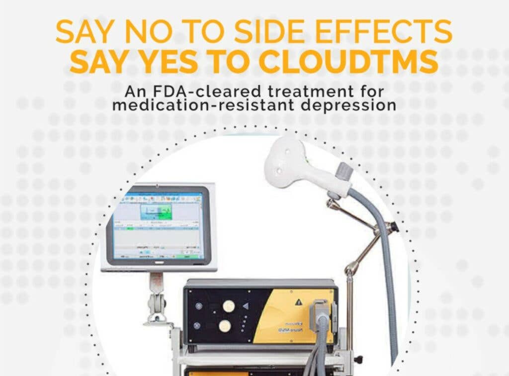 The CloudTMS machine is reported to help alleviate depressive symptoms without medication. (<a href="https://twitter.com/cloudtms" target="_blank" rel="noreferrer noopener">CloudTMS</a>, Twitter)