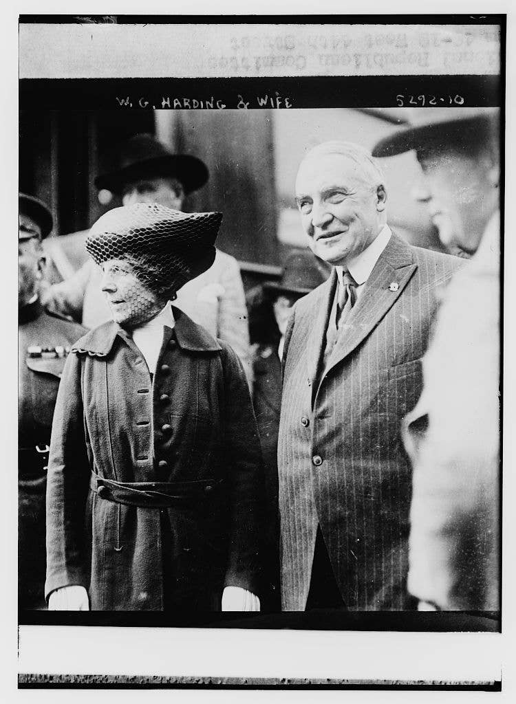 Warren G. Harding with his wife, Florence.