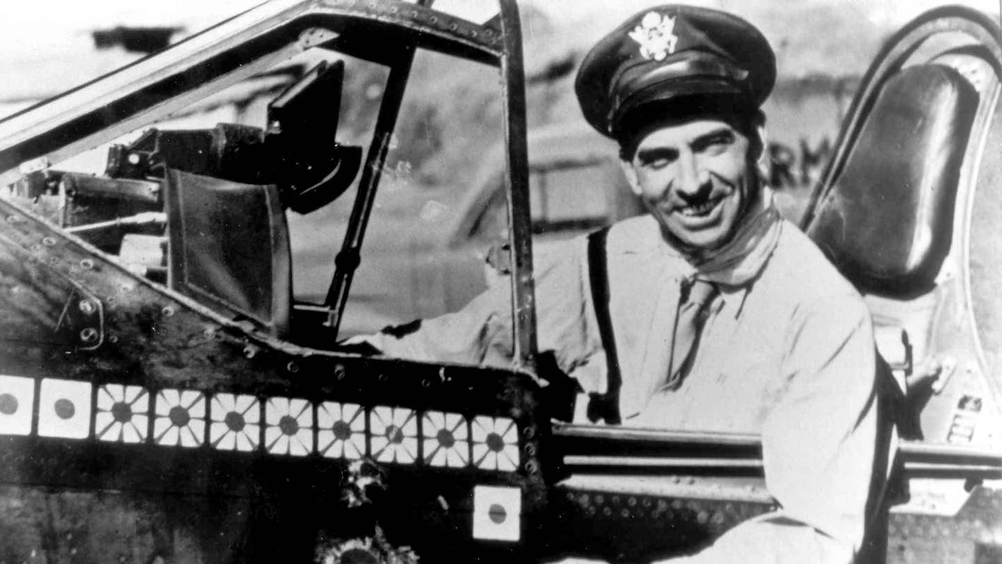 Colonel Robert L. Scott Jr. in his P-40 Warhawk in 1943. (Courtesy photo/Museum of Aviation)