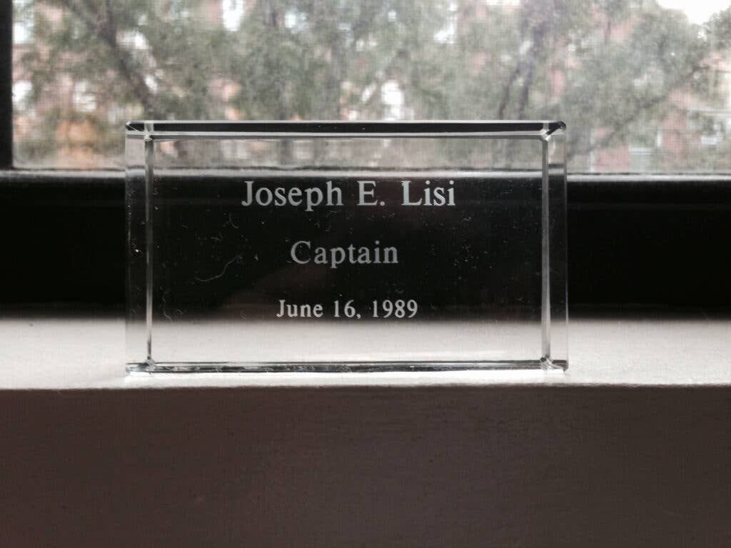 Tiffany Crystal signifying Lisi's promotion to captain (NYPD).&nbsp; Photo courtesy of Joe Lisi.