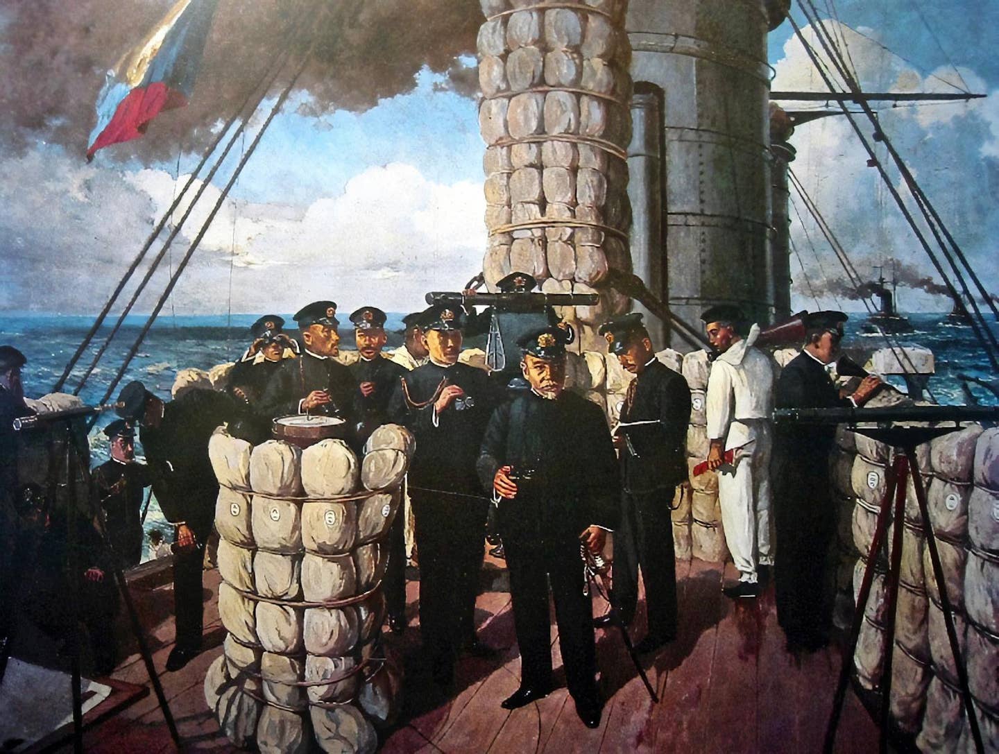 naval battle painting