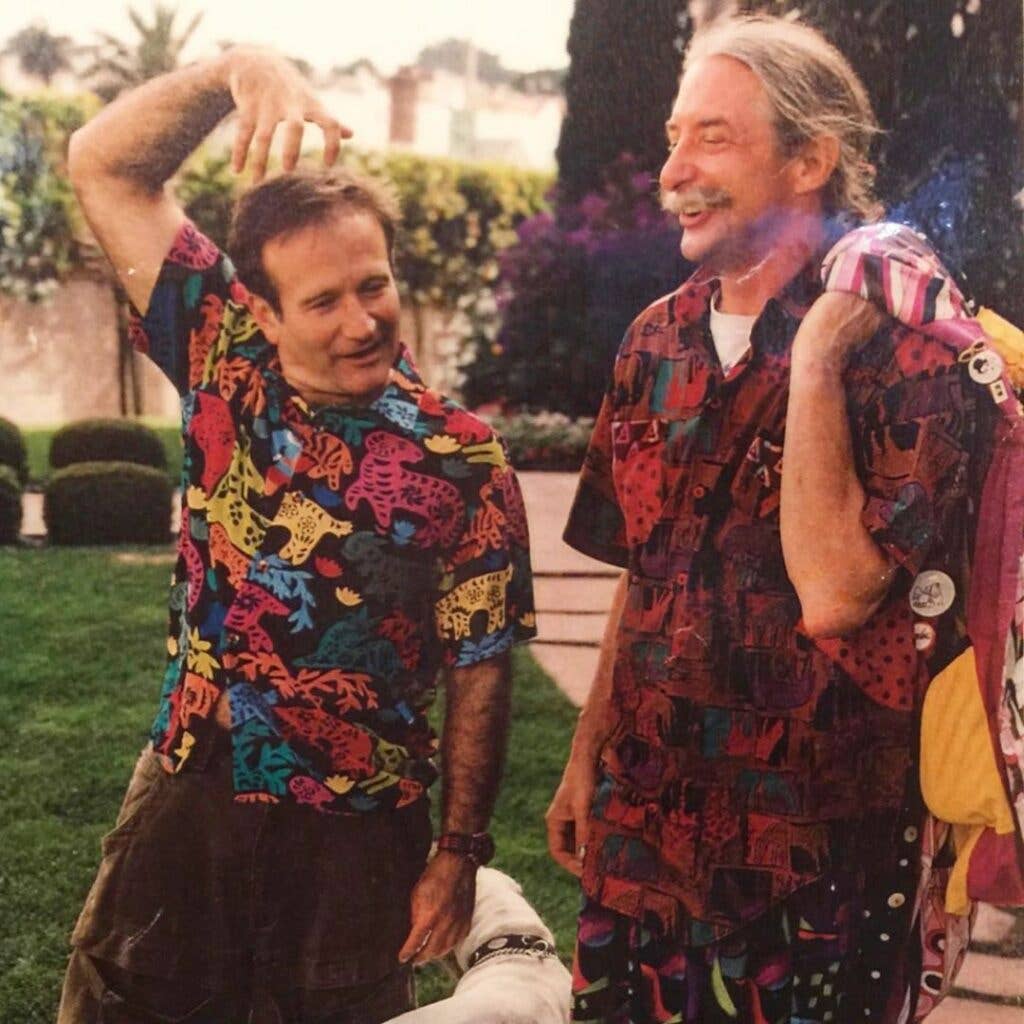 Robin Williams (left) with the real-life Dr. Hunter Doherty “Patch” Adams. Photo courtesy of Pinterest.