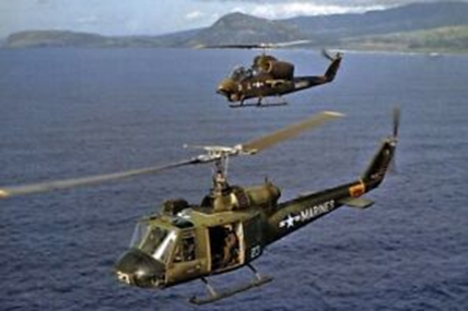 Barnett flew both the UH-1 Huey and AH-1 Cobra helicopters. Photo courtesy of ebay.com.