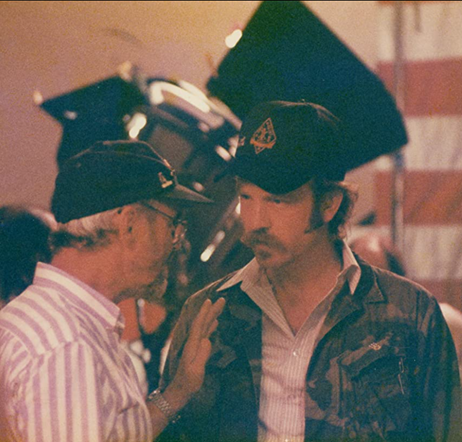 Norman Jewison and Beaver on set for the film <em>In Country</em>. Photo courtesy of IMDB.com.