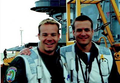Hart with actor Gabriel Macht on <em>Behind Enemy Lines</em>. Photo courtesy of Jody Hart.