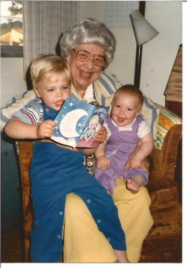 Sloan with his sister and great grandmother. Photo courtesy of Justin Sloan.