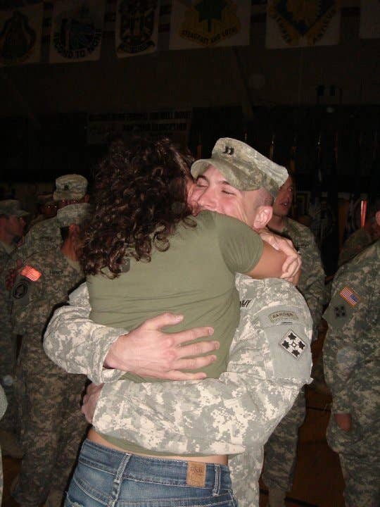 Beth and her husband reunited after a deployment