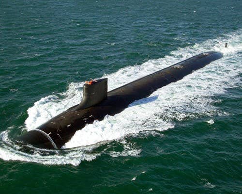 The USS Jimmy Carter (SSN-23) at sea (U.S. Navy photo)