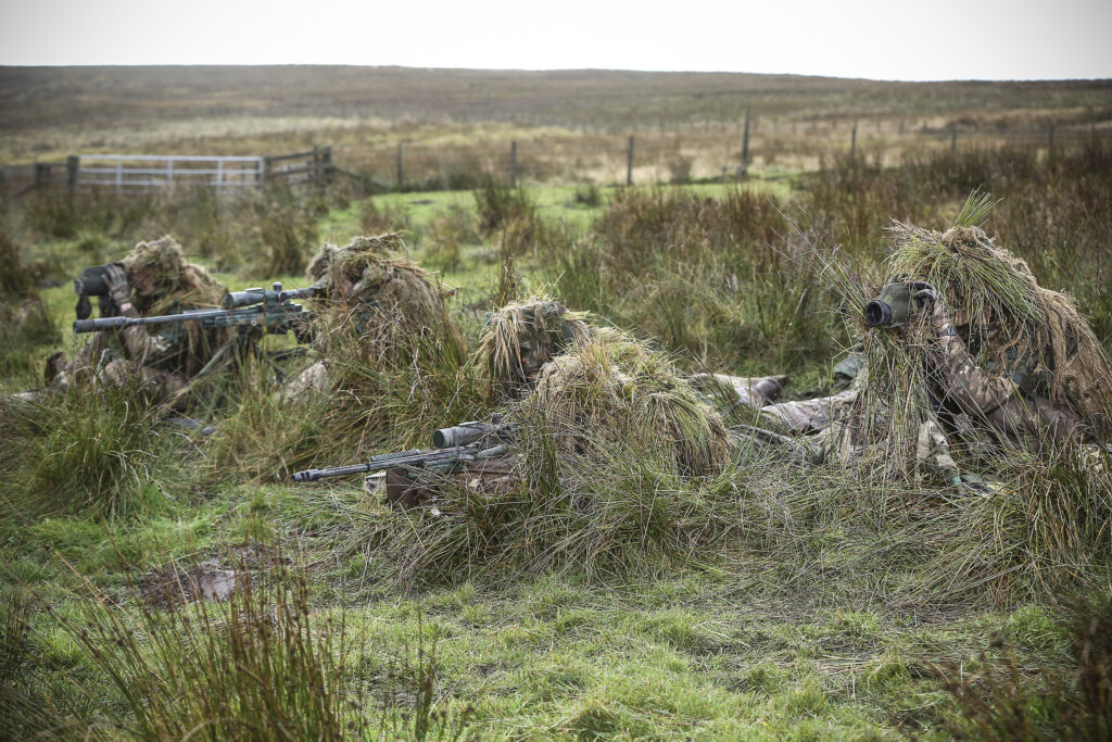 Pictured are Snipers from 34 Squadron, The Royal Air Force Regiment based at RAF Leeming, undertaking Live Firing Tactical Training at the Otterburn Training Area.

This training formed part of the Contingency Operating Training for the Joint Expeditionary Force.
 
With a strength of 164 personnel, including specialist engineering and support staff, the Squadrons firepower is provided by a wide range of infantry weapons including sniper rifles, general purpose machine guns and light and medium mortars.
 
Fully air portable, the Squadrons cross-country mobility is provided by a variety of off road platforms battlefield communications systems and a highly effective range of surveillance and night observation equipment which help complete 34 Squadrons inventory to make it a flexible and powerful force capable of deploying anywhere in the world to defend British air assets or to take part in wider military action.