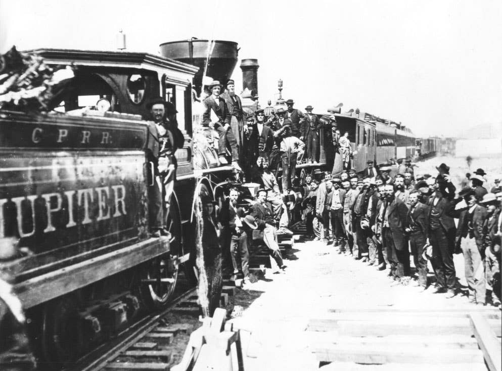 The first Transcontinental Railroad was completed in 1869, linking East Coast to West. (National Park Service)