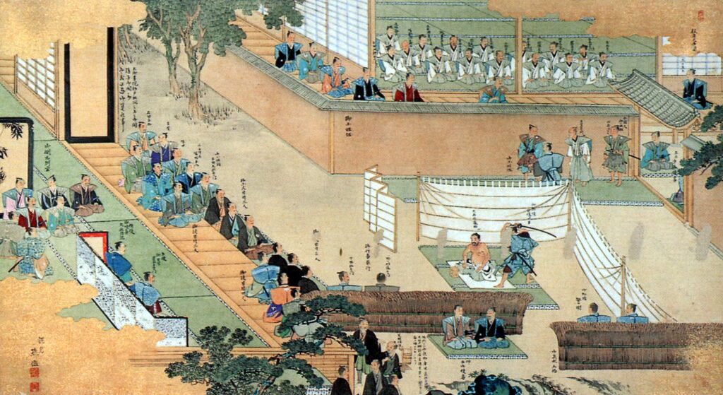 Painting of Ōishi Yoshio committing seppuku in 1703 (Public domain/ Wikimedia Commons)