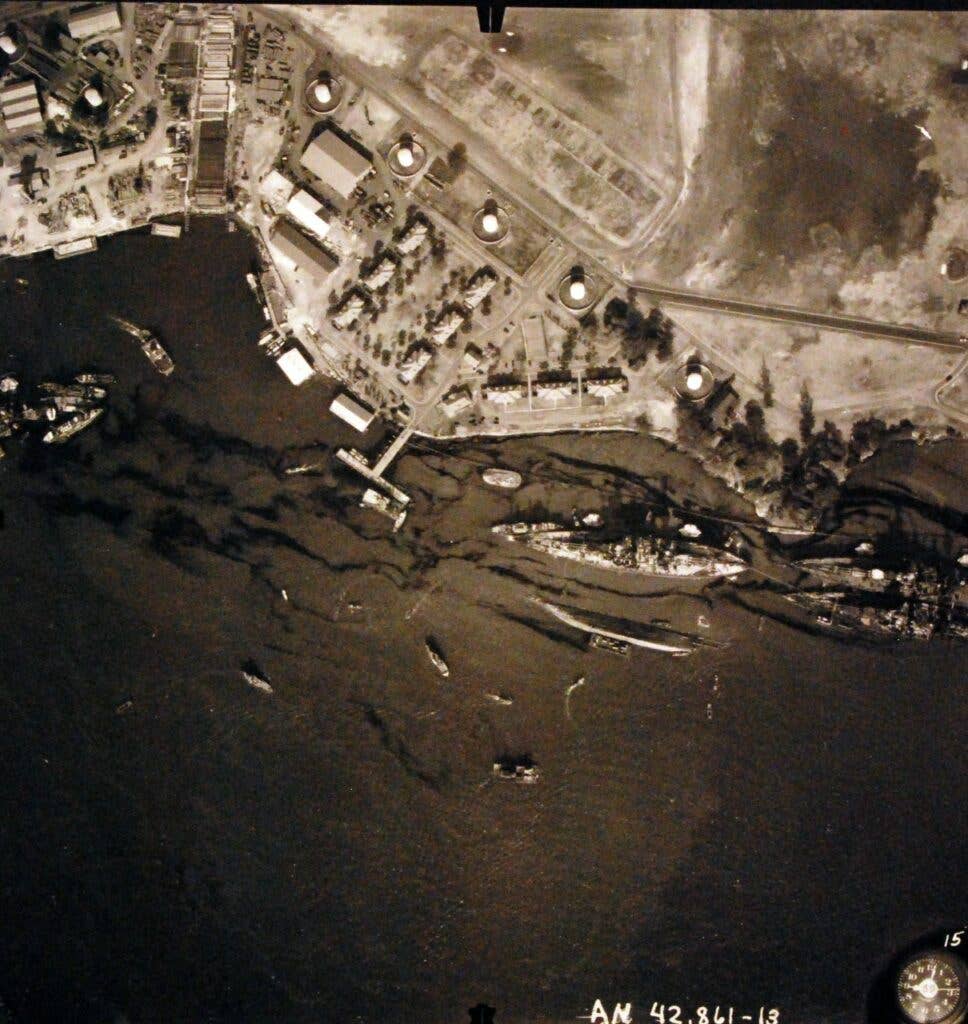 battleship row aerial view