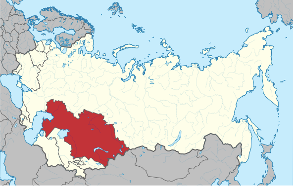 Map of Kazakhstan within the USSR (Wikimedia Commons)