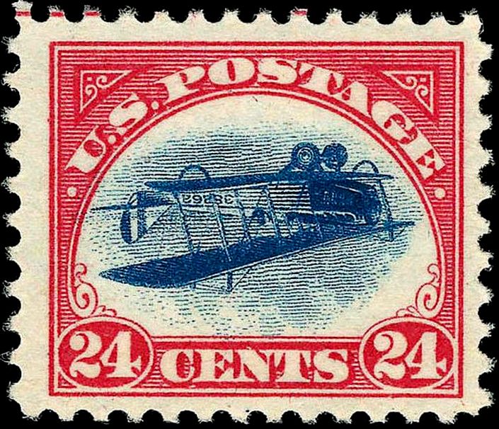 Seems like this could have easily been explained as being a stunt plane, but don't tell the collectors that (U.S. Postal Service)