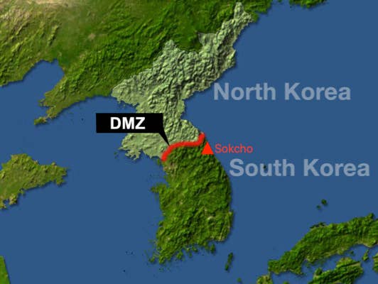 U.S. Air Force graphic by Billy Smallwood, edited to show location of Sokcho