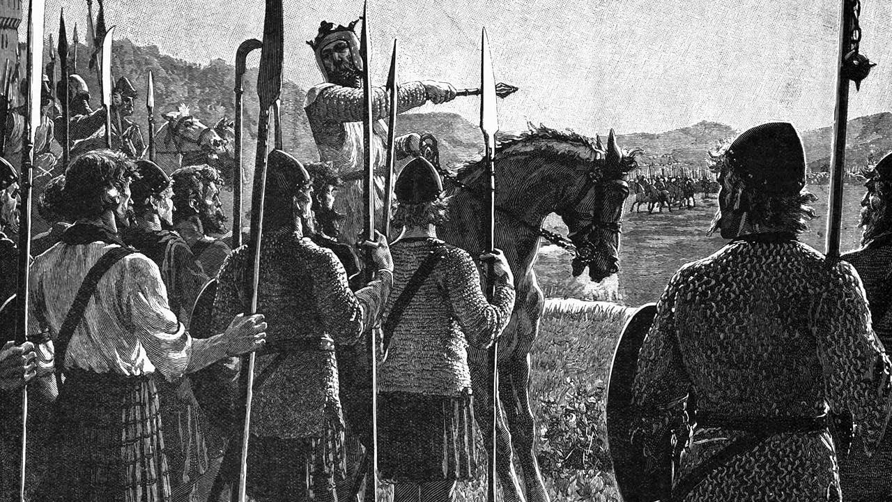 Bruce Reviewing His Troops Before the Battle. (Wikimedia Commons)