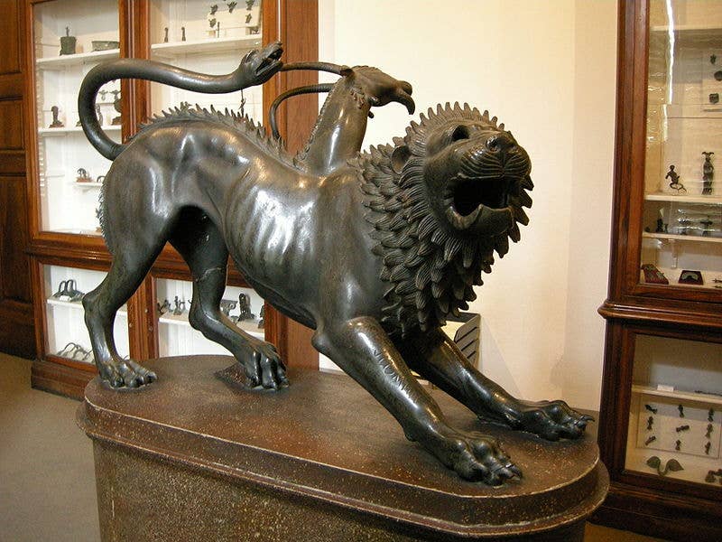 Etruscan bronze statue depicting the legendary monster, Chimera (Wikimedia Commons)