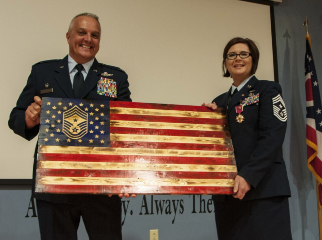 Chief Master Sgt. Kelly Gibbs Retirement ceremony<br>(U.S. Air National Guard photo by Tech. Sgt. James Courtright)