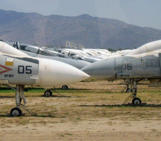 Fighters stored at AMARC. August 2005. (Wikimedia Commons)