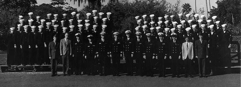 The crew of the <a href="https://en.wikipedia.org/wiki/USS_Pueblo_(AGER-2)">USS <em>Pueblo</em></a> in January 1969. (Wikimedia Commons)