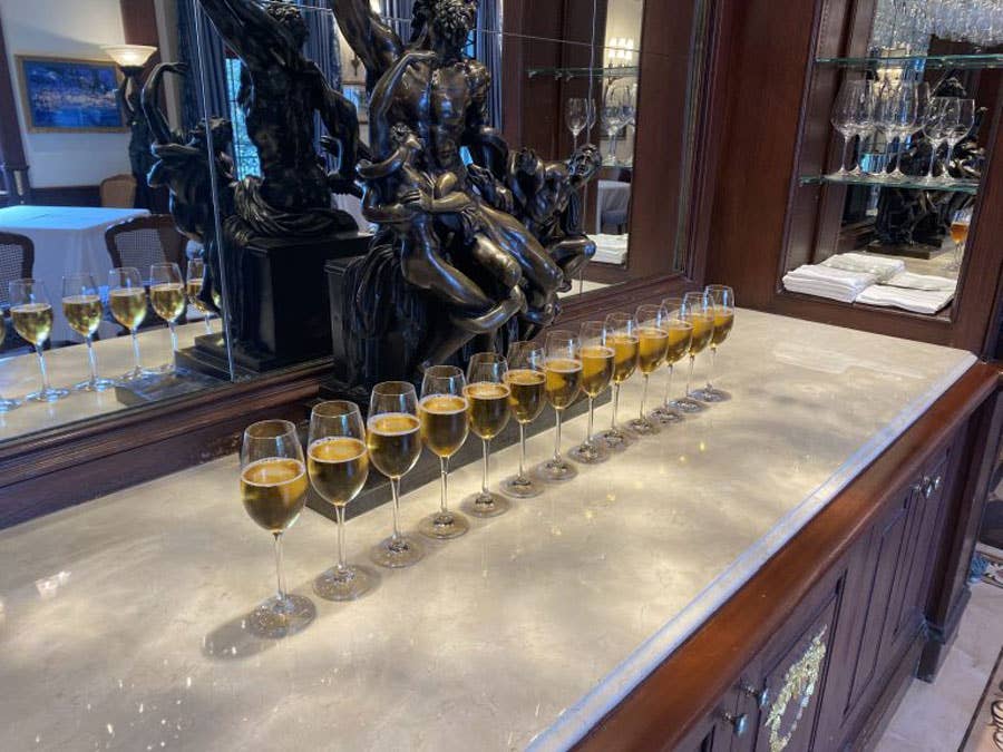 <em>13 glasses of champagne for the 13 KIAs in Afghanistan (Disney Parks)</em>