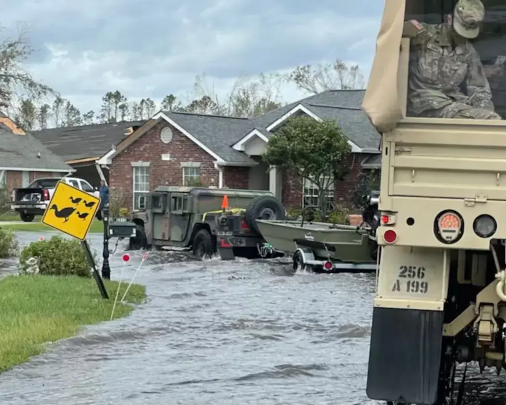 <em>Nearly 5,000 guardsmen mobilized in southern Louisiana to assist with relief and recovery efforts (U.S. Army National Guard)</em>