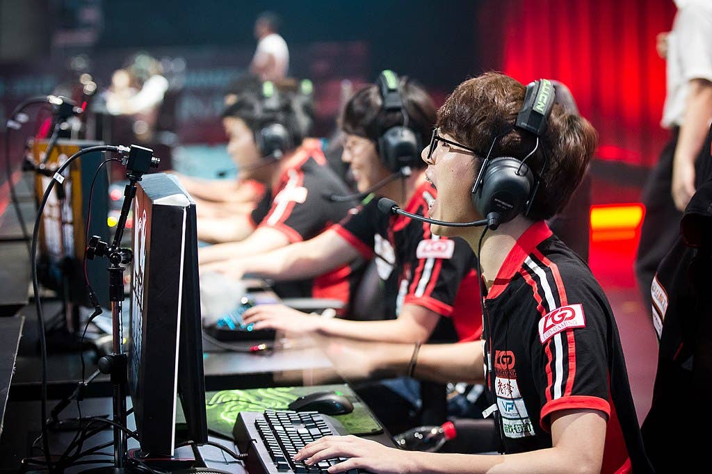 Players competing in a League of Legends tournament. (Wikimedia Commons)