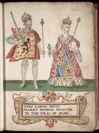 King Robert I of Scotland and his wife, Isabella of Mar. (Wikimedia Commons)