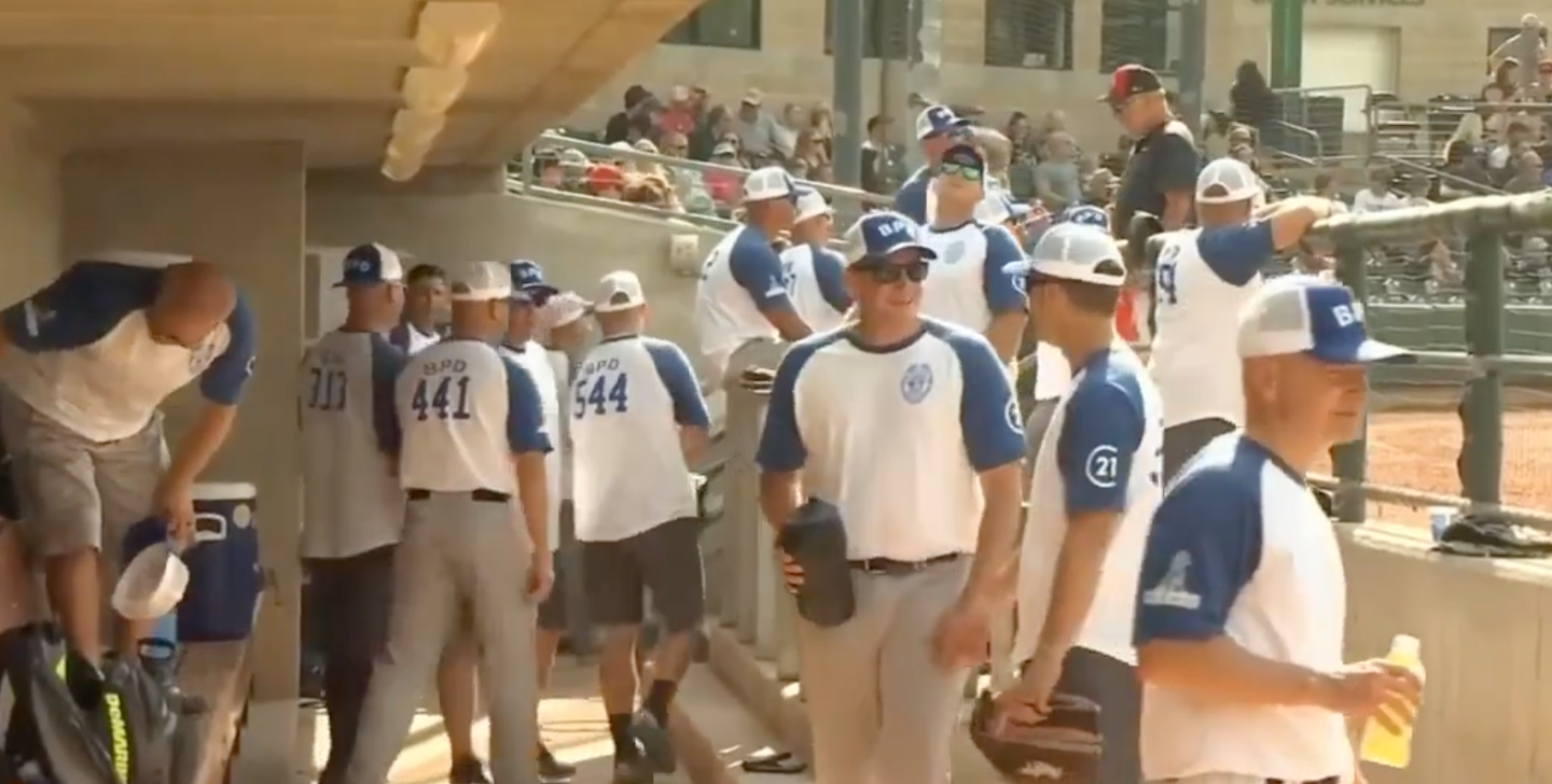 WATCH: Billings police officers win against firefighters in charity softball game