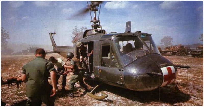 <em>Because of its speed and mobility, the Huey drastically increased the survival rate for troops wounded on the battlefield (U.S. Army)</em>