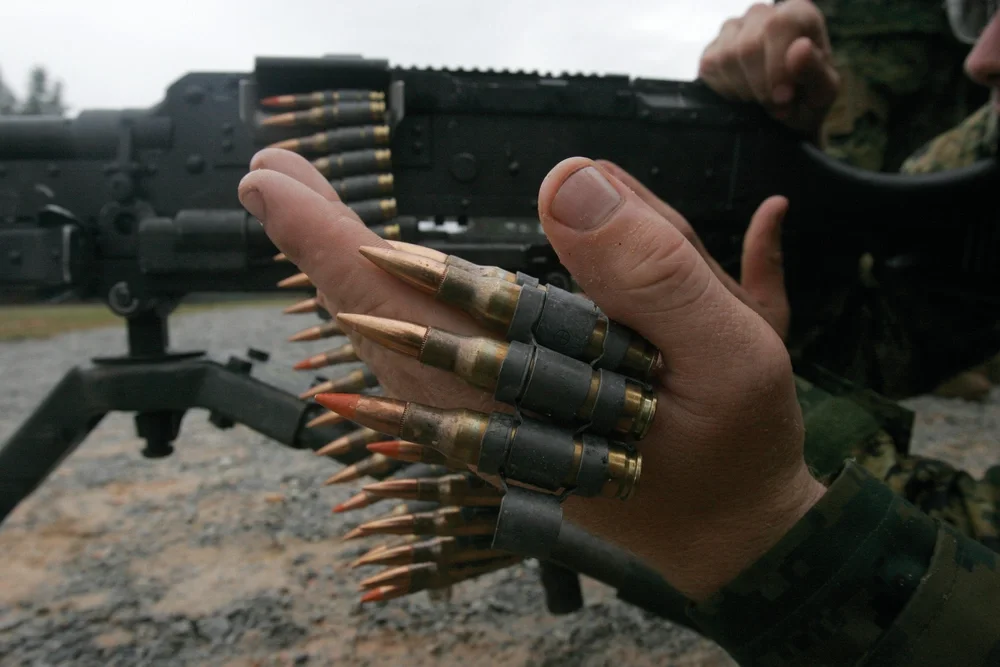 This is why the U.S. military uses 5.56mm ammo instead of 7.62mm