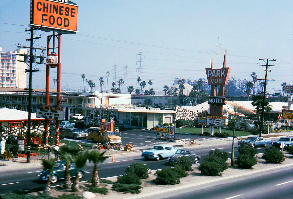 <em>Disney disapproved of the business that sprung up around his park (Anaheim Historical Society)</em>