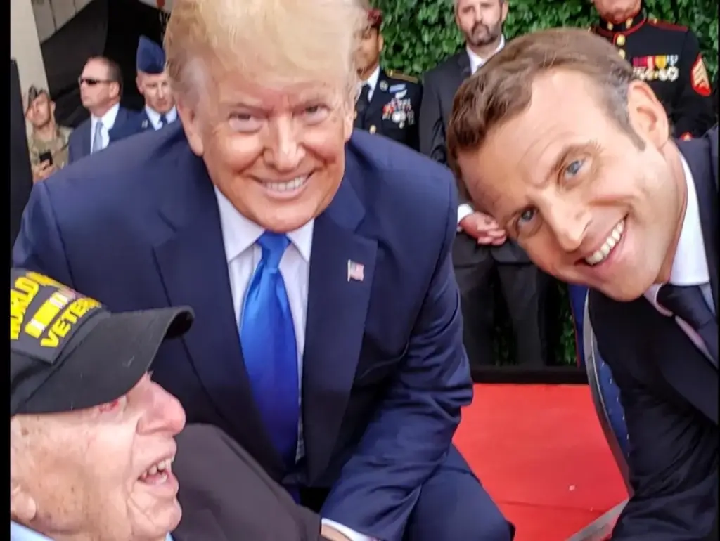 <em>Walton meets President Trump and French President Macron at the D-Day 75th Anniversary in Normandy (Go Sidney Go)</em>