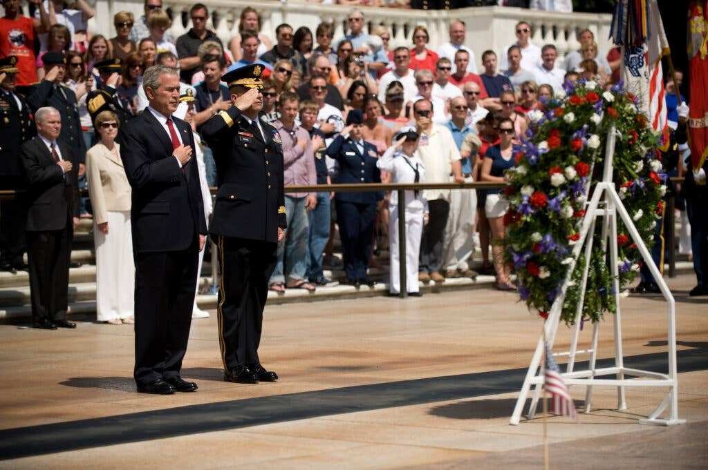 <em>Placing flowers at the tomb plaza is usually reserved for VIPs (DOD)</em>
