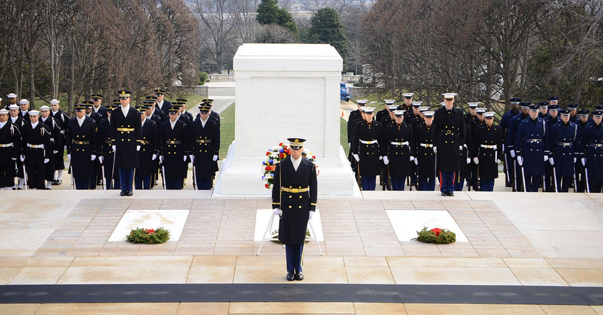 Tomb of the unknown soldier ceremony.