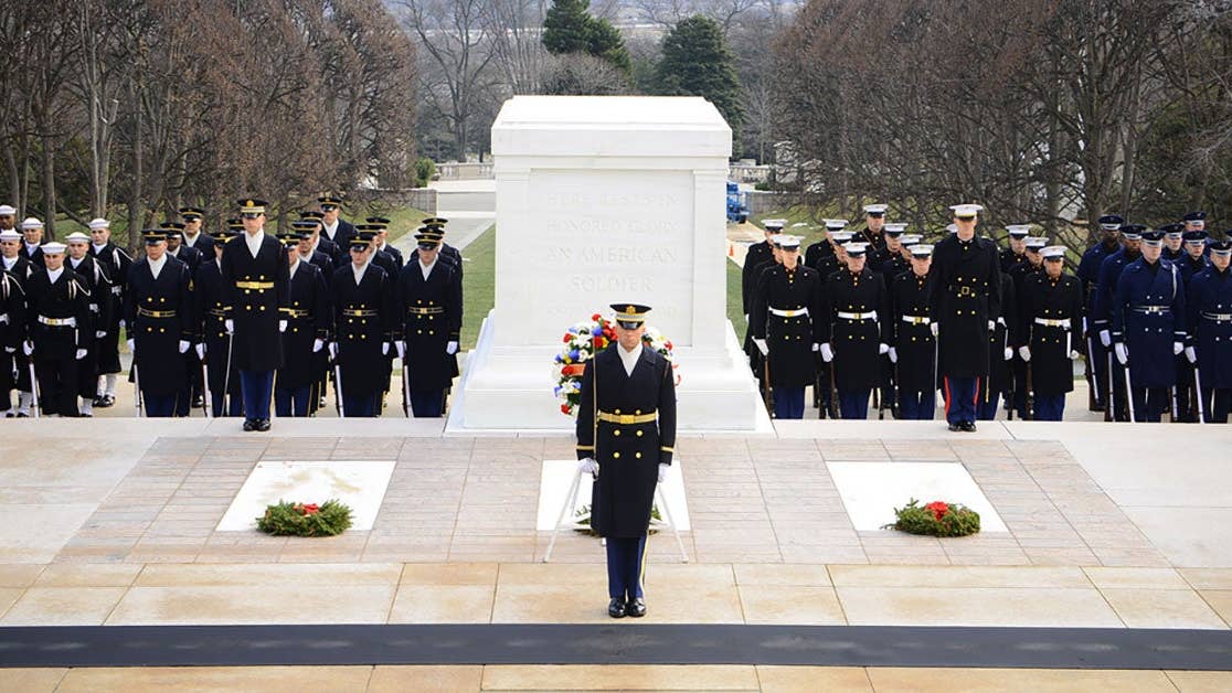 Tomb of the unknown soldier ceremony.