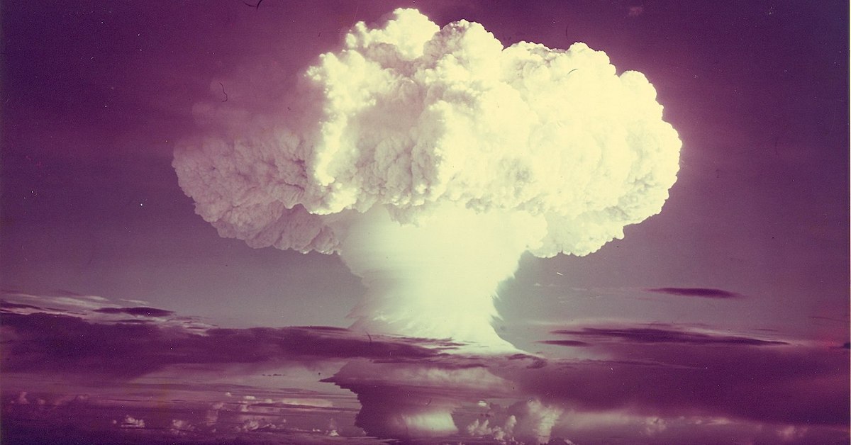 Cloud from hydrogen bomb test explosion.