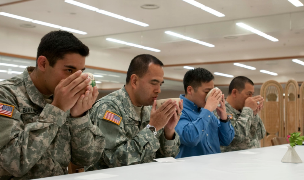 A cultural tea ceremony was held for members of the U.S. Army, participating in the bilateral training exercise known as Yama Sakura 63 held in Sendai, Japan. US Army photo.