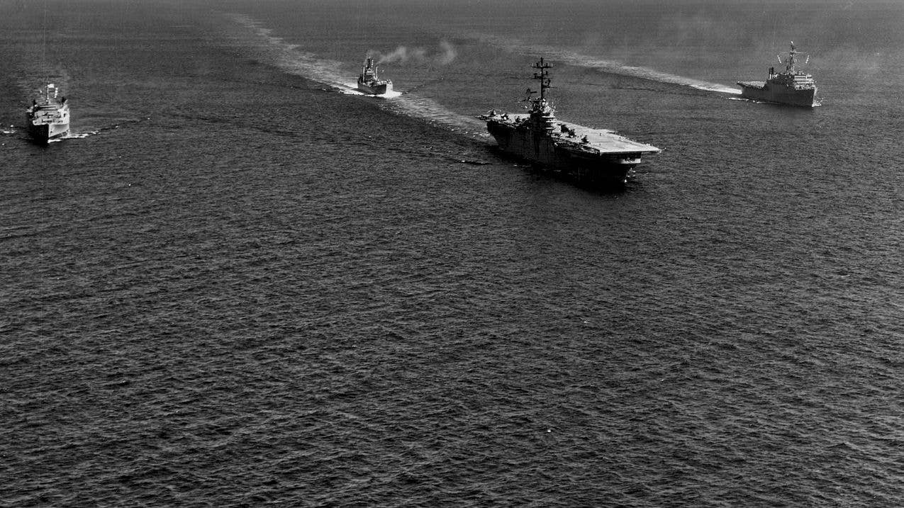 Amphibious Ready Group Alpha with USS Princeton (LPH-5) off Vietnam, in 1968.