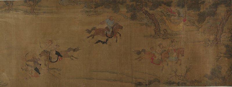 Mongol huntsmen, <a href="https://en.wikipedia.org/wiki/Ming_dynasty">Ming dynasty</a>. (Public domain)