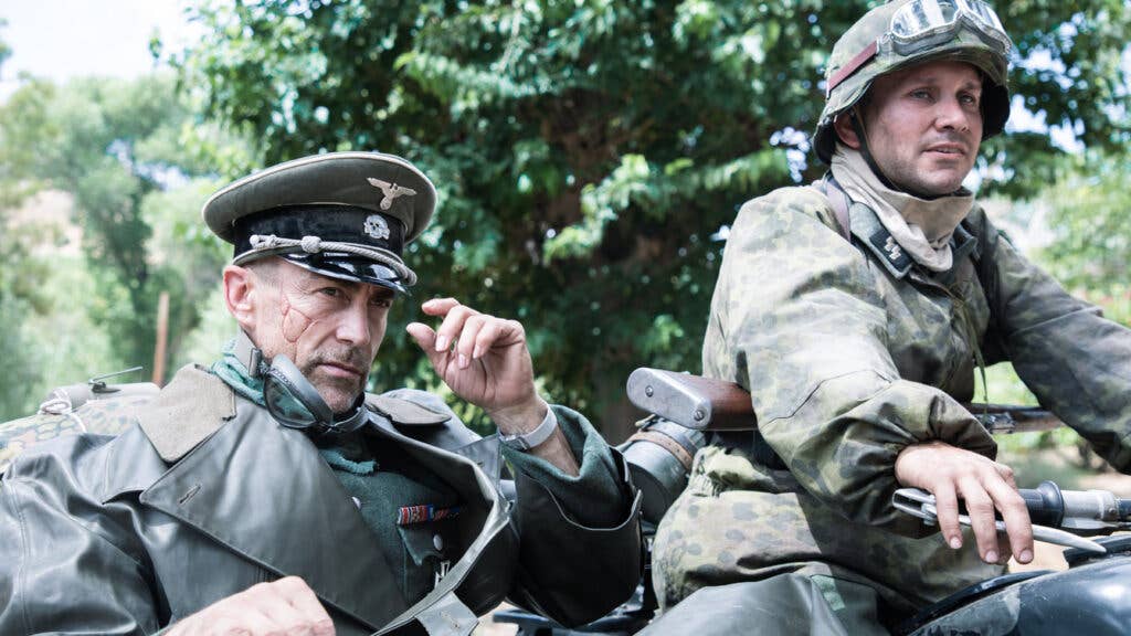 Daniel Bernhardt (left) in the film as Von Bruckner, a Nazi SS Officer. Photo courtesy of Leif Helland.